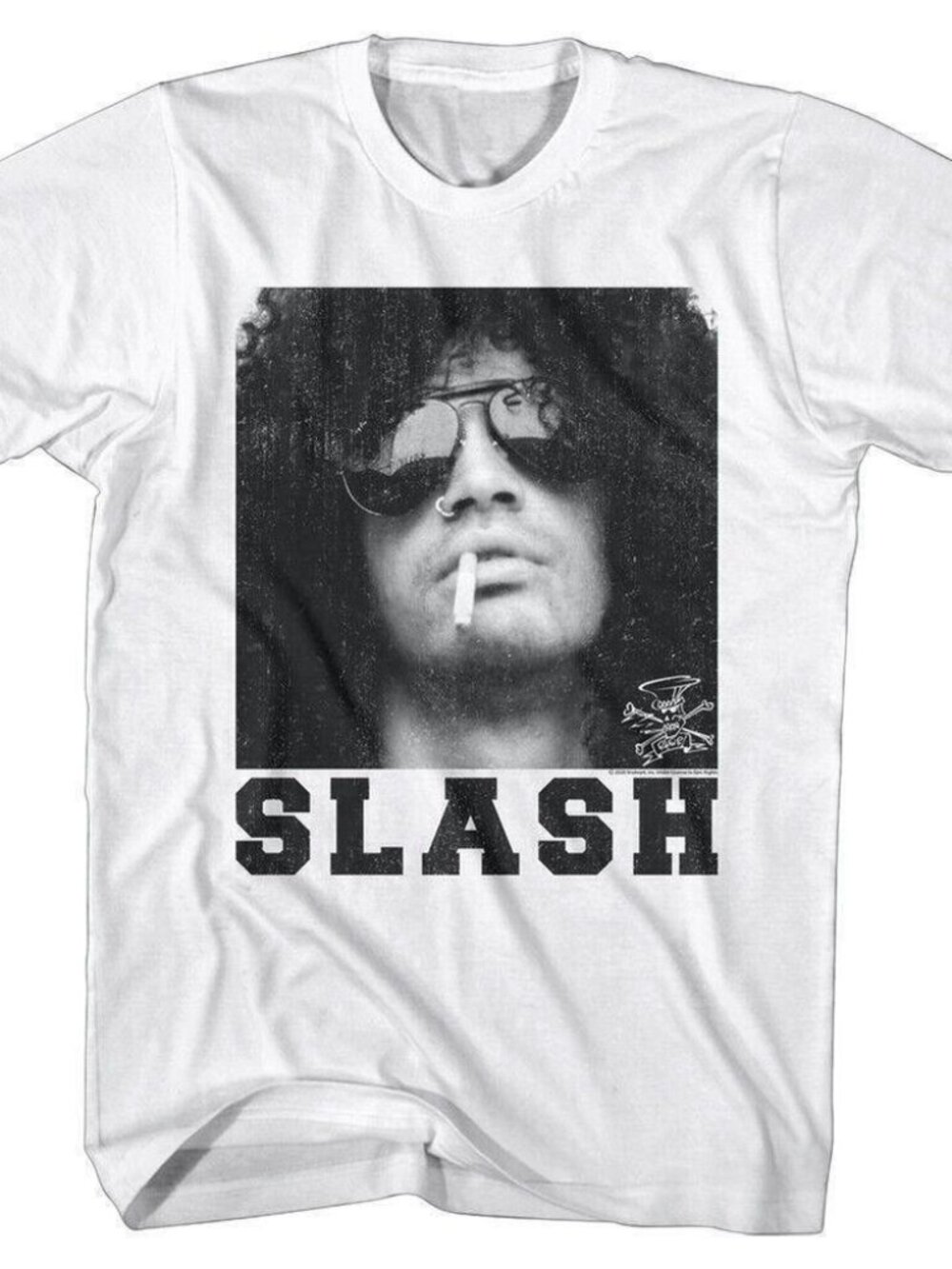 Slash Graphic T-Shirt Black & White Rock Music Tee Vintage Inspired Retro Style